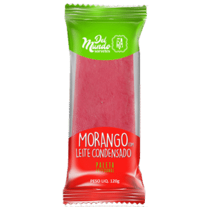 Paleta de Morango com Leite Condensado