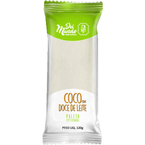 Paleta de Coco com Doce de Leite