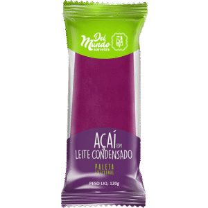 Paleta de Açaí com Leite Condensado